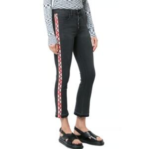 Veronica Beard Carolyn 10" Baby Boot Tux Stripe Jeans sz 26